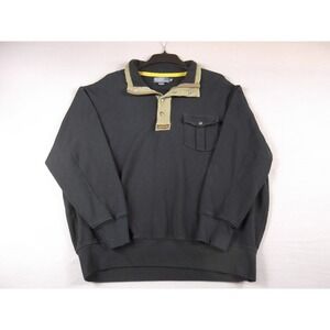 Polo Ralph Lauren Pullover Sweatshirt Mens 2XL Black Khaki Snap Pocket Outdoors
